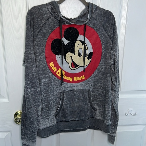 Disney Tops - Vintage Disneyland Mickey Mouse Hoodie Gray Sweatshirt Unisex